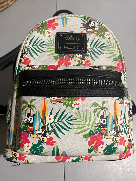 Loungefly Handbags - Loungefly White Tropical Mickey Surf Mini Backpack